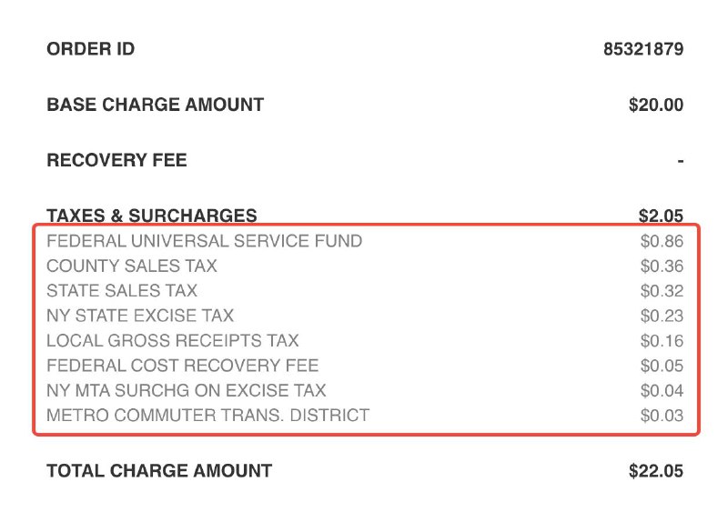 搞了个 PayGo 的美国号码，充值个电话费给我收八百项税，然后发现还是去淘宝代充便宜点，绝了